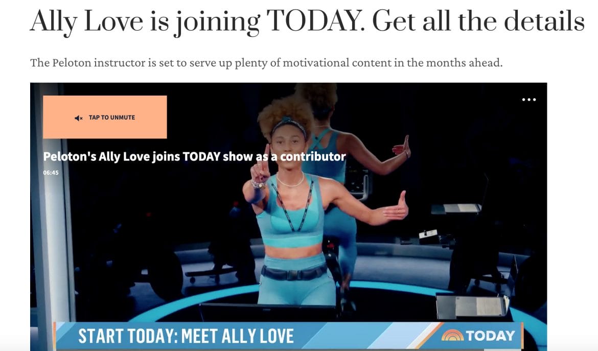 Today Show article about Ally Love joining as a contributor.