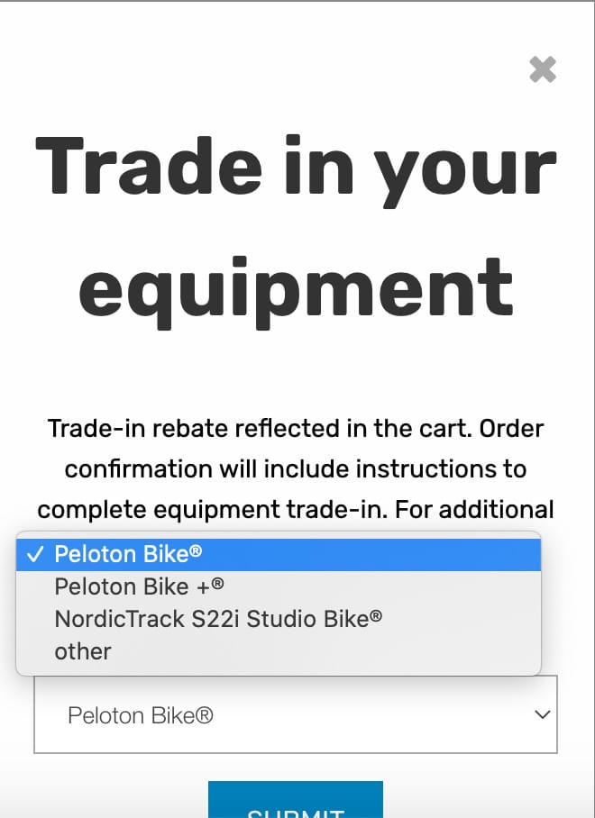 Echelon competitor trade-in options.