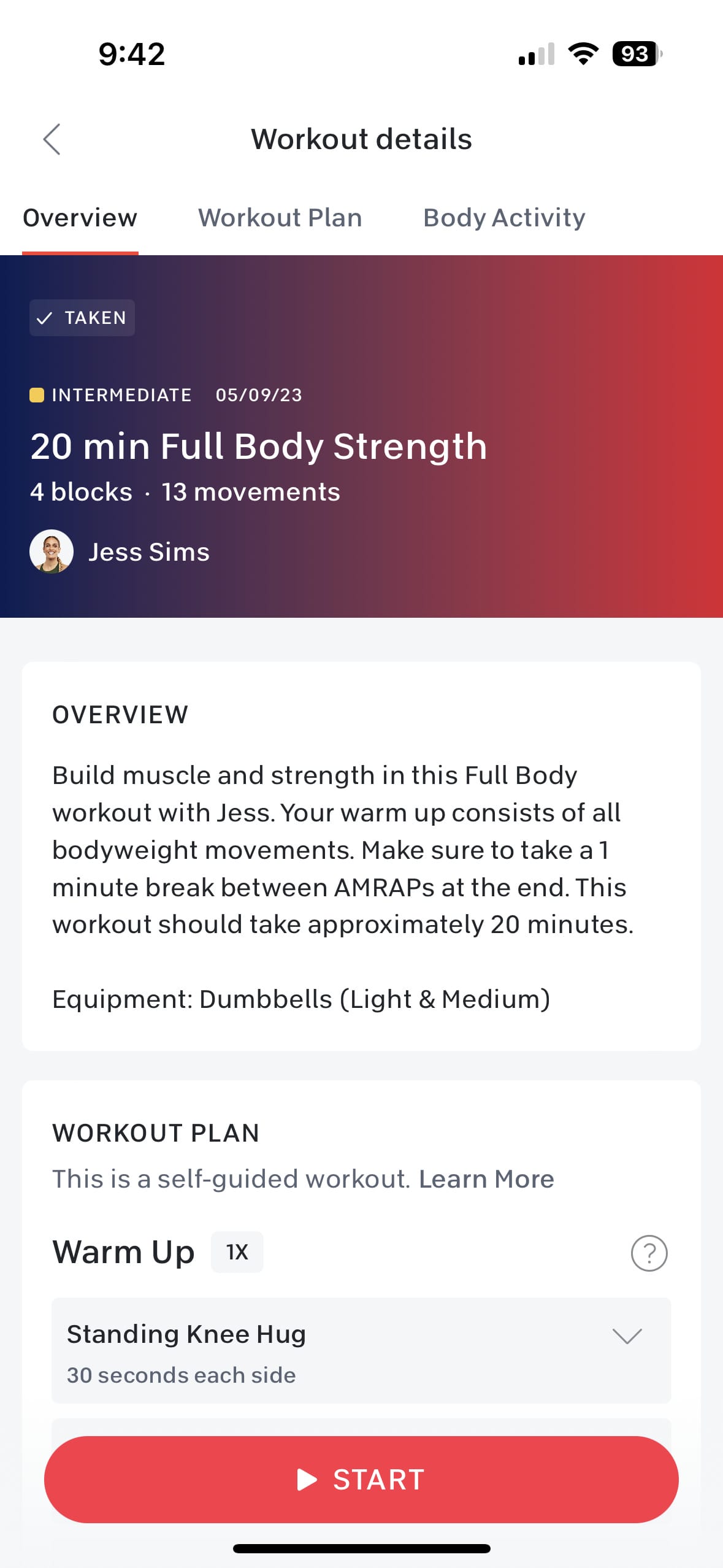 New Peloton Gym feature for the Peloton App Guided Strength