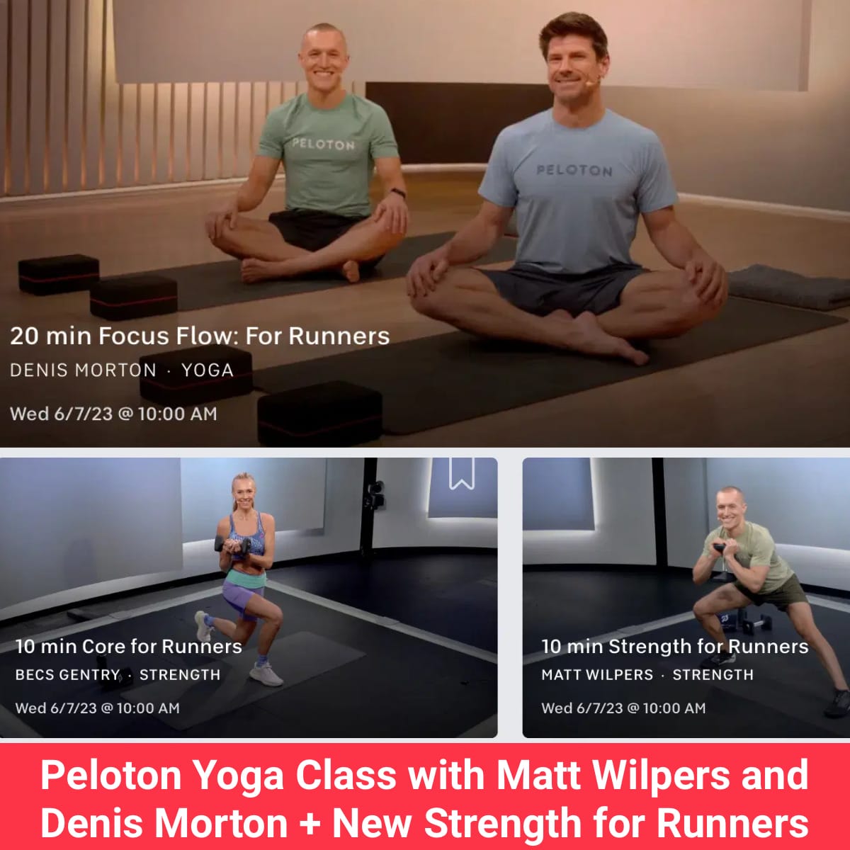 Peloton Yoga Class with Matt Wilpers and Denis Morton + New Strength for  Runners Classes - Peloton Buddy