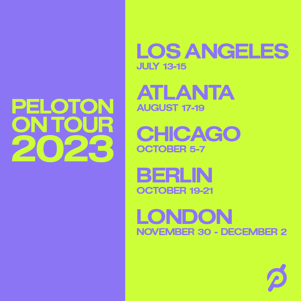 Dates & Locations for Peloton On Tour 2023 (Peloton Homecoming 2023 Replacement).