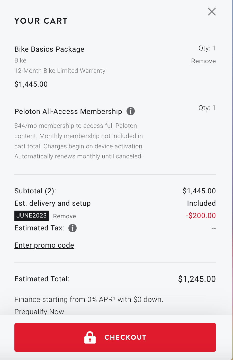 $200 discount applied in cart.