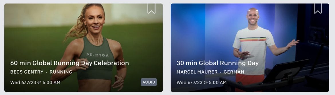 Global Running Day classes in on-demand library with Becs and Marcel.