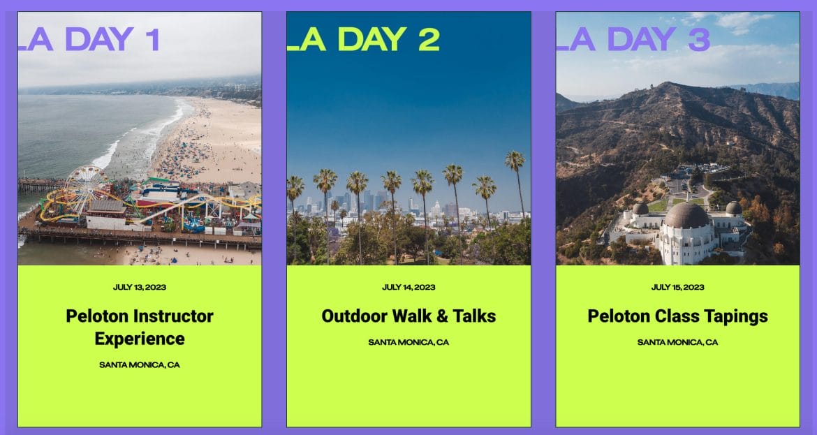 Peloton on Tour: Los Angeles itinerary.