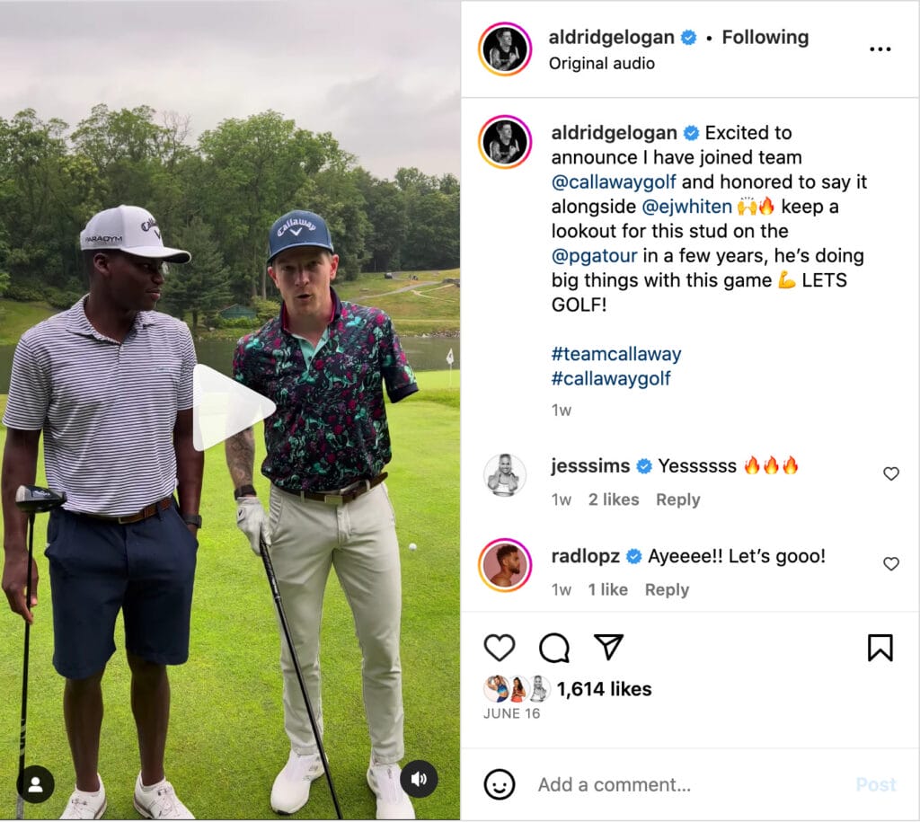 Peloton Instructor Logan Aldridge Named to Callaway Adaptive Golf Team