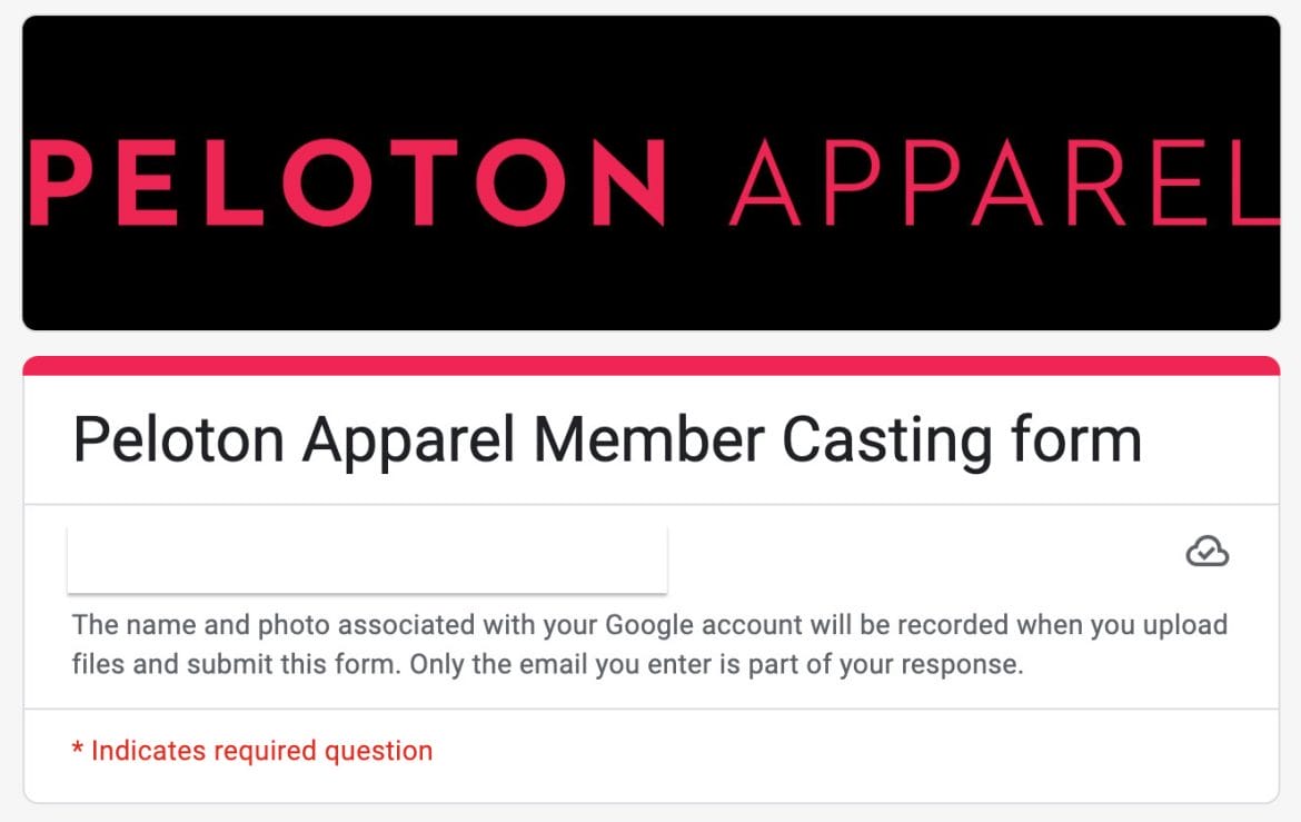 Peloton Apparel casting form