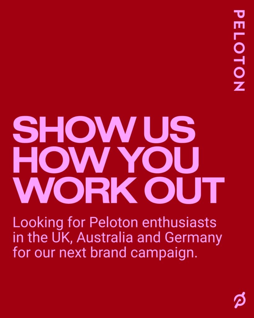 Peloton casting. Image credit Peloton social media.