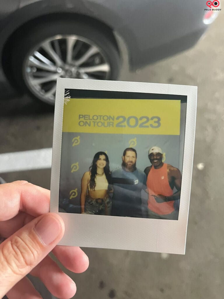 The polaroid given to you at the second station of the Peloton Instructor Experience.