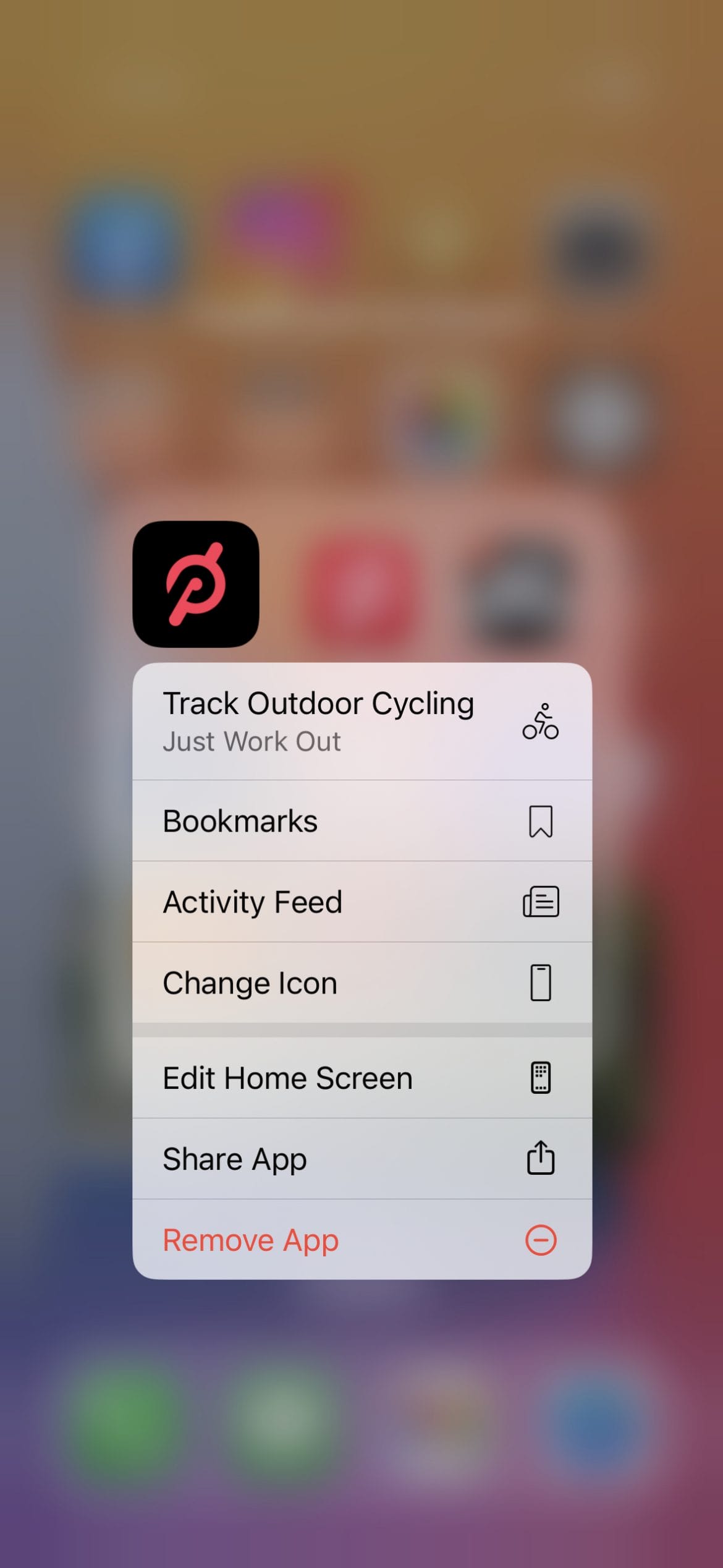 Option to change app icon directly from iOS home screen.