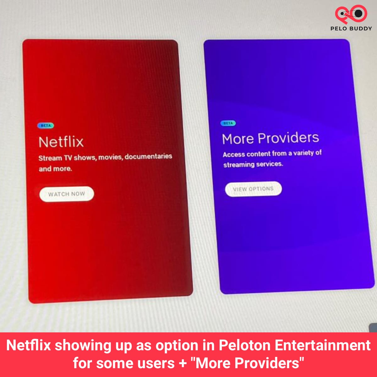 Netflix showing up as option in Peloton Entertainment for some users with a new layout (/