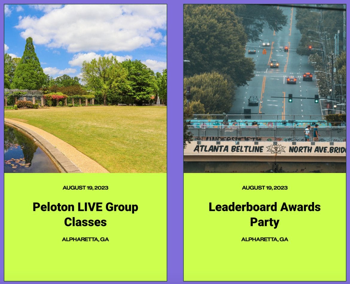 Peloton on Tour: Atlanta events.