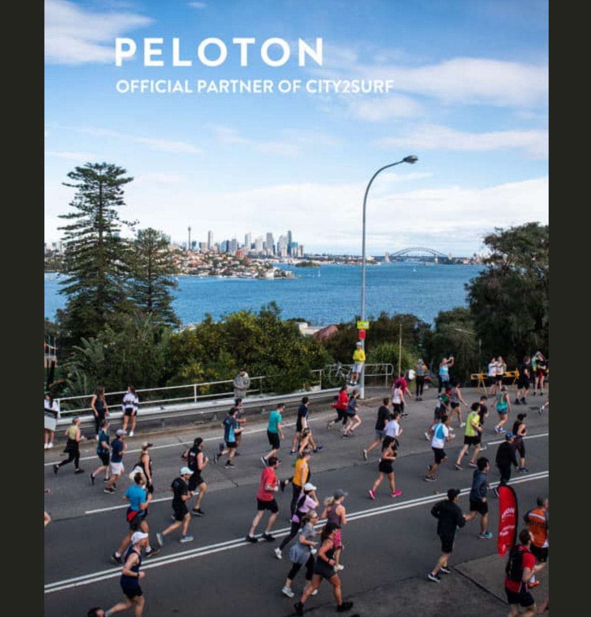 Peloton announcement about City2Surf partnership. Image credit Peloton social media.