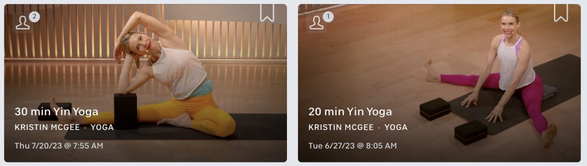Peloton Yin Yoga classes.