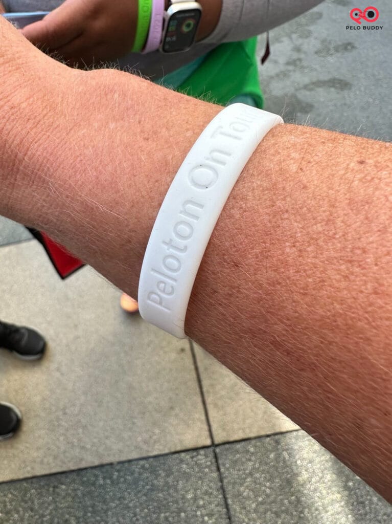 Wristband given on checkin for the Peloton On Tour event.