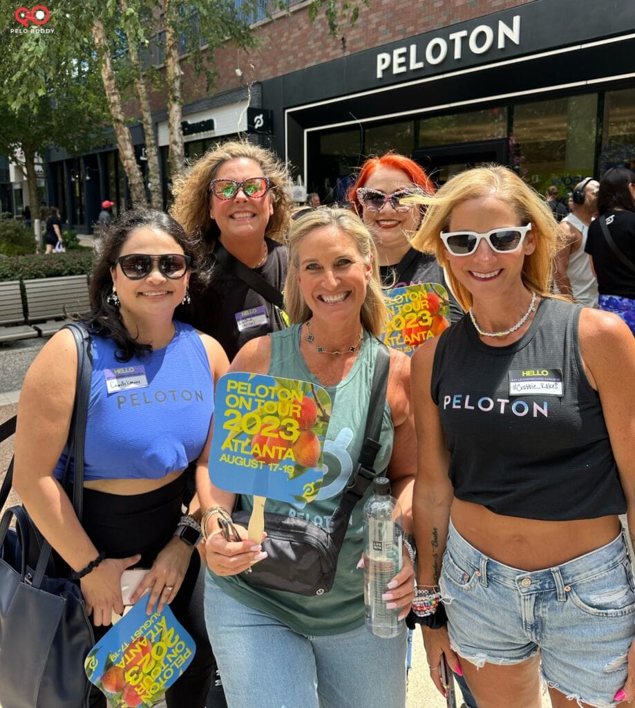 Peloton members waiting in line outside before their Instructor Experience.  Image credit @seglo3.