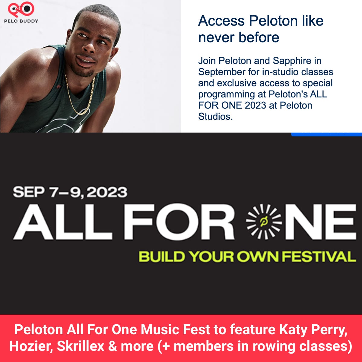 Peloton 2023 All For One Music Festival to Feature Katy Perry