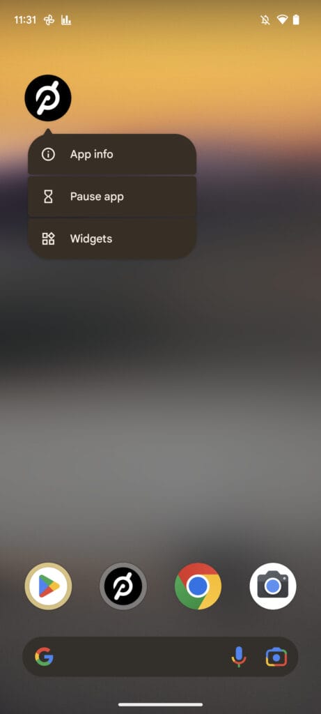 Adding a widget from the Peloton app.