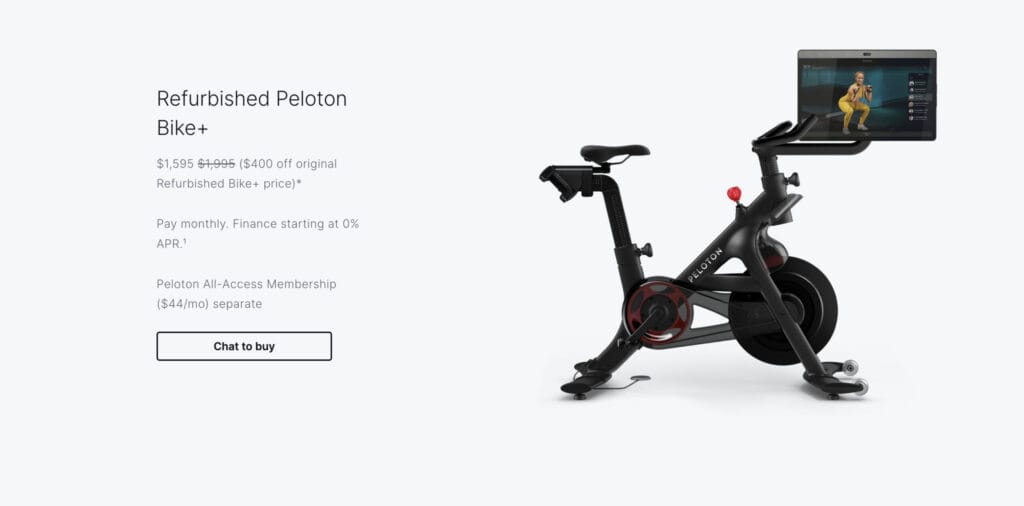 Details on the refurbished Peloton Bike+ for $1595.