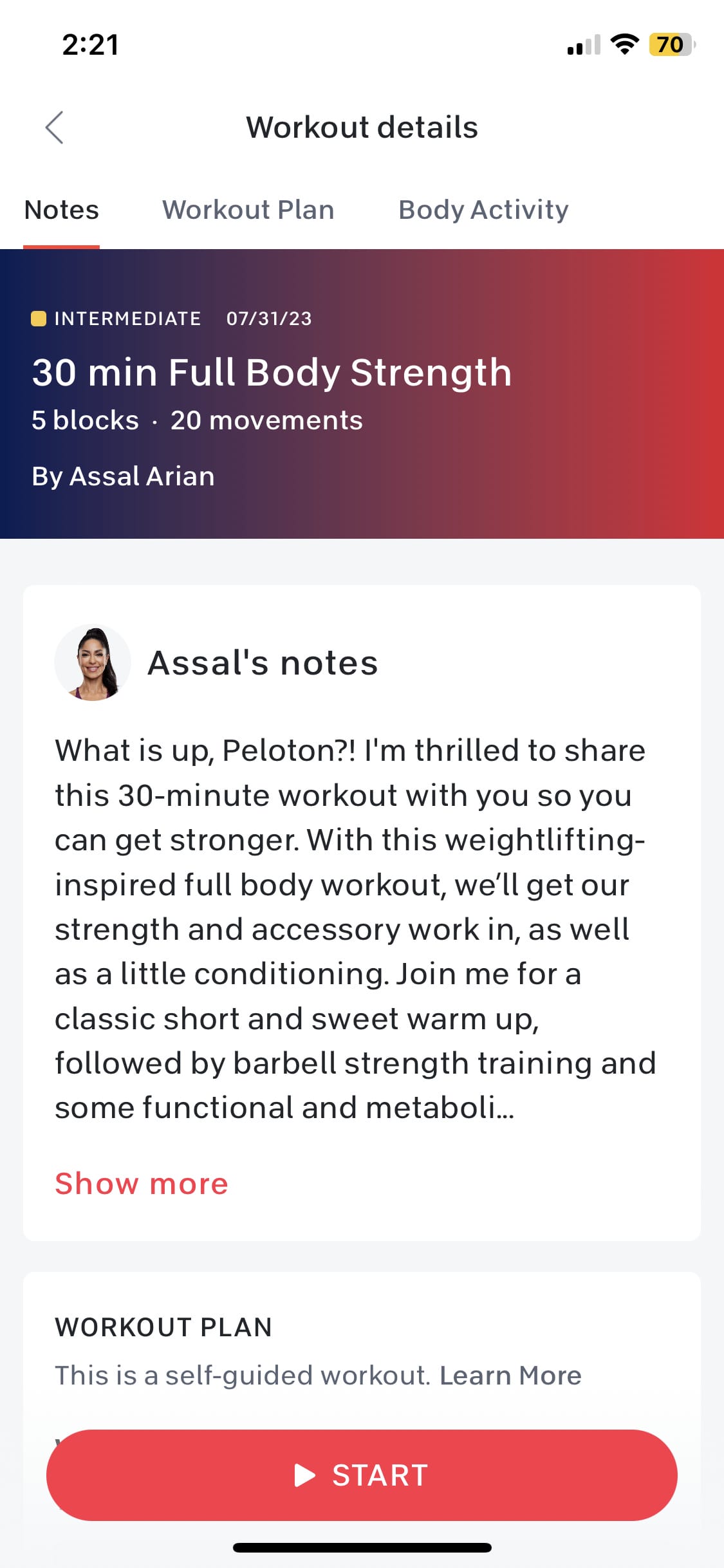 Peloton Gym 30 min. Full Body Strength with Assal Arian.