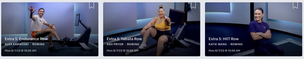 New "Extra 5" rowing classes.