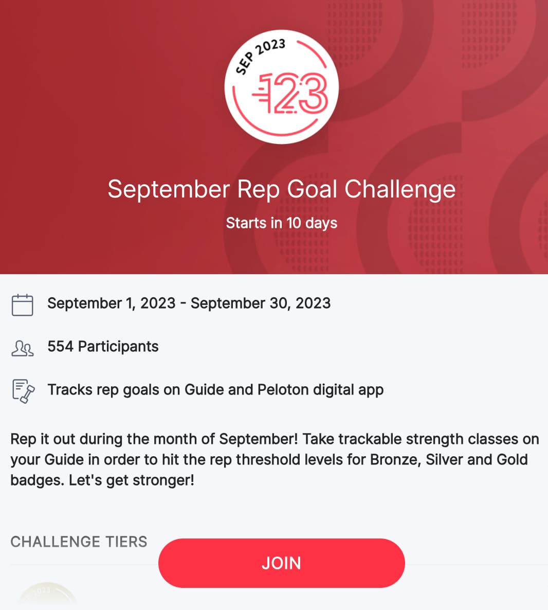 September Rep Goal Challenge