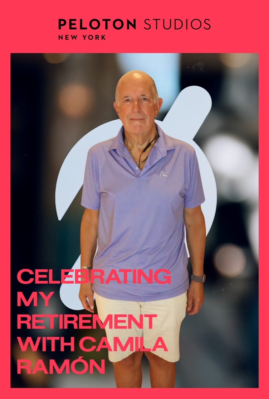 Peloton Studios New York (PSNY) photo booth with retirement customization.