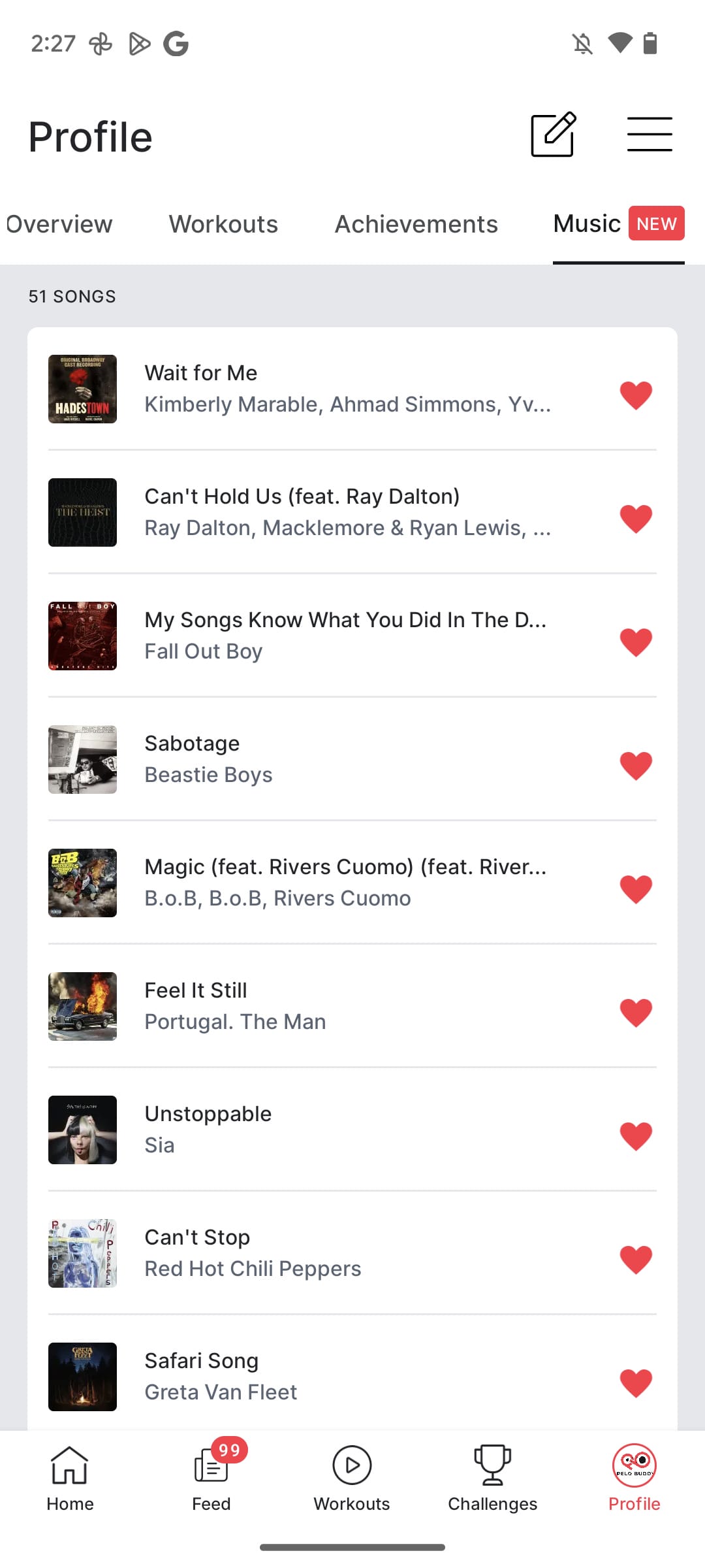 New "Music" tab in profile in the Android app.