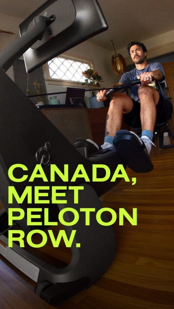 @OnePeloton image announcing Peloton Row in Canada.