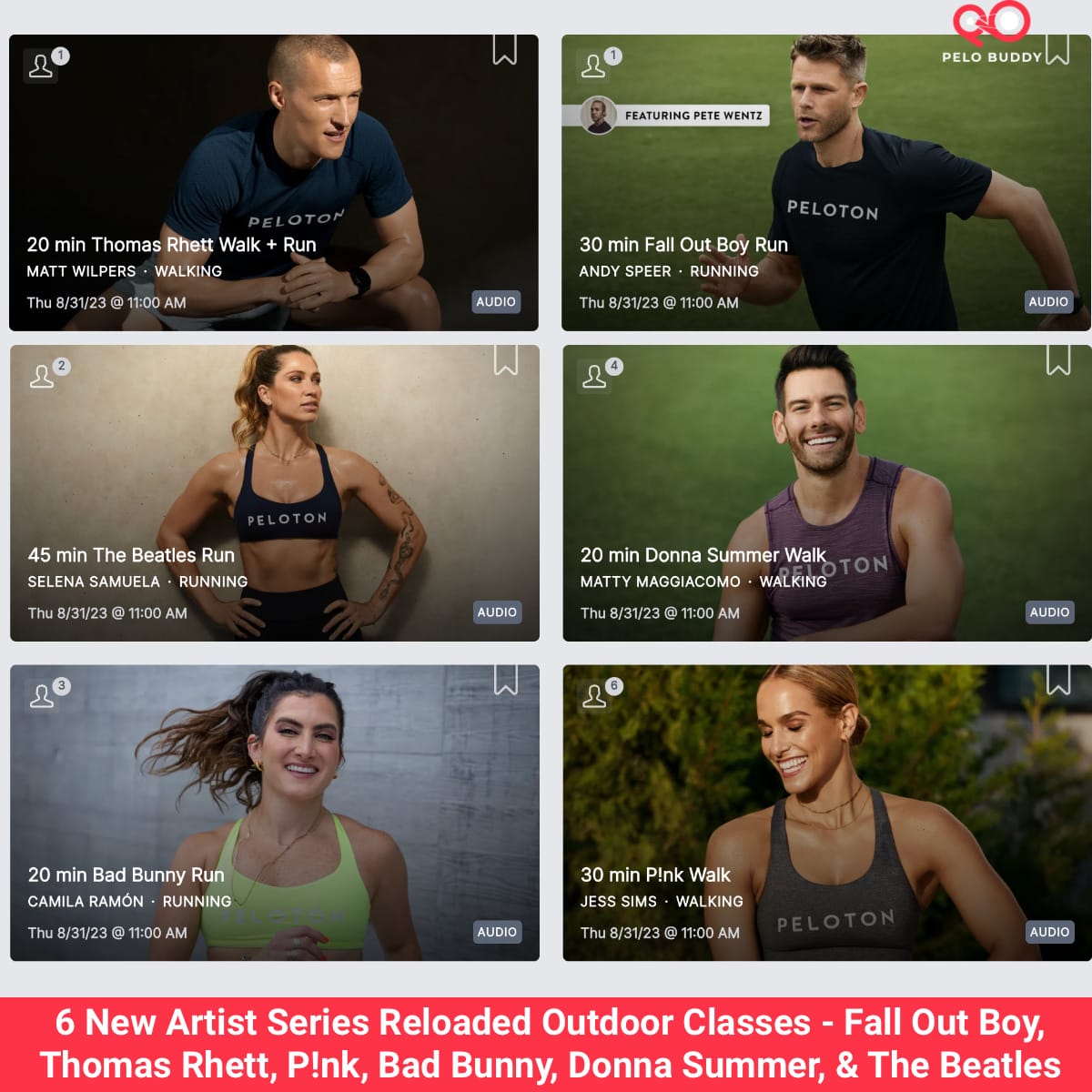 Peloton Releases 6 New Artist Series Reloaded Outdoor Classes - Fall Out  Boy, Thomas Rhett, P!nk, Bad Bunny, Donna Summer, & The Beatles - Peloton  Buddy