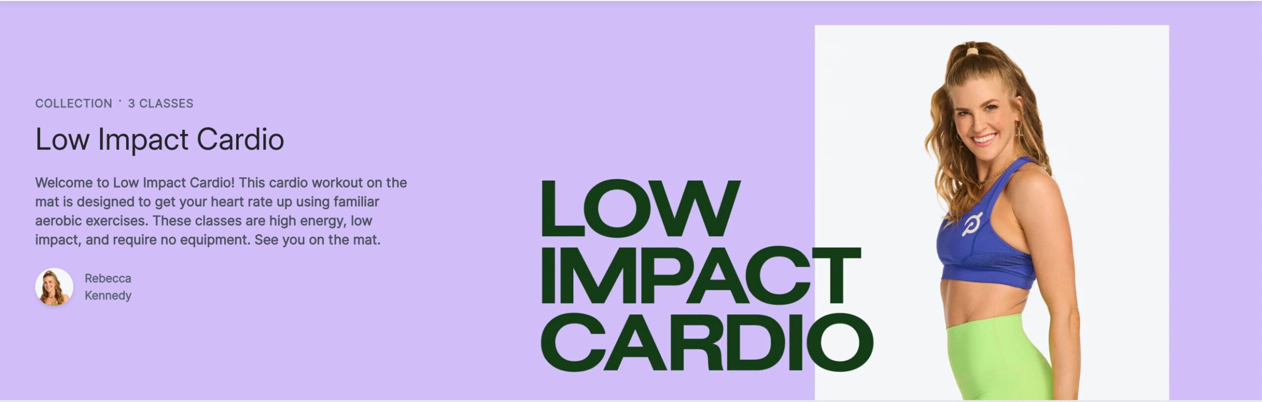 New Peloton Low Impact Cardio Classes with Rebecca Kennedy