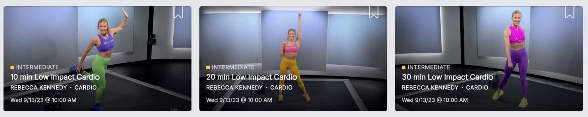 Peloton's Low Impact Cardio classes.