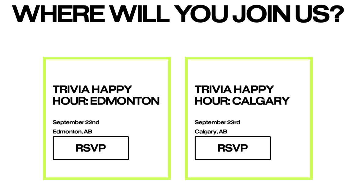 “Trivia Happy Hour with Emma and Aditi” event website.