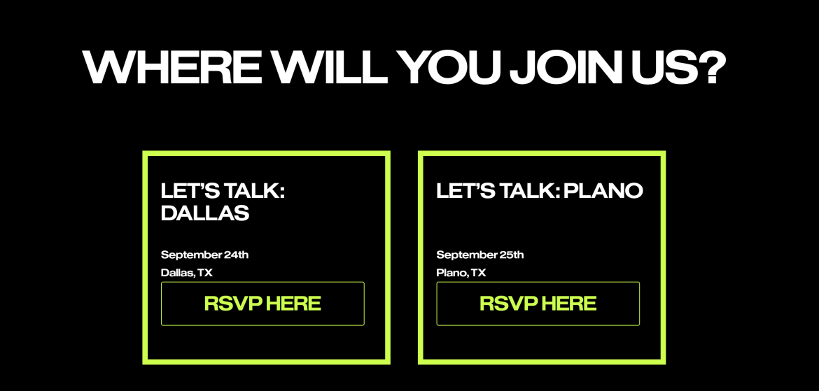 Let's Talk with Jess & Denis event website.