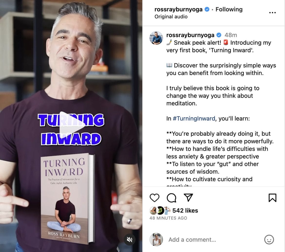 Ross Rayburn's Instagram post announcing new book.