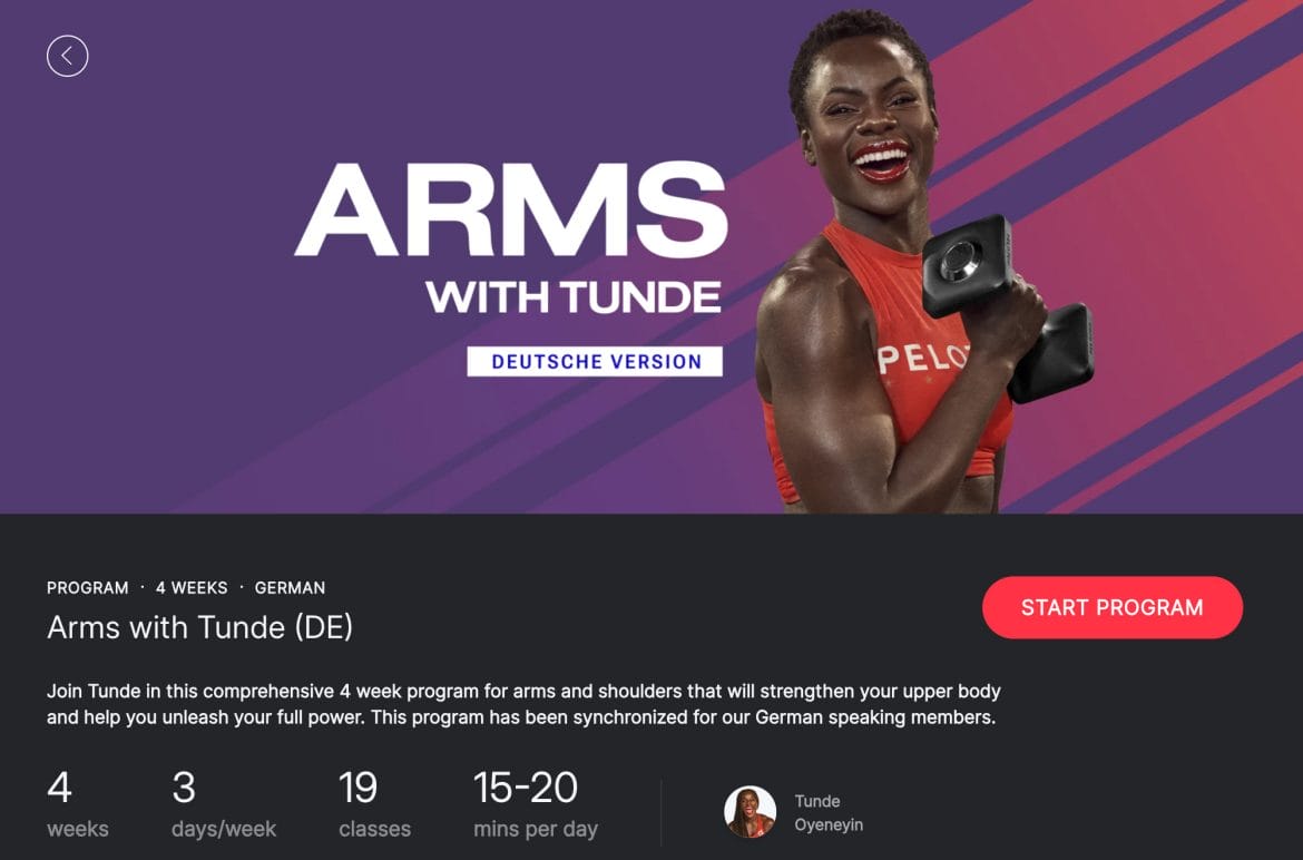 Arms with Tunde program in German.
