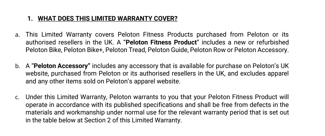 U.K. Warranty Terms updated to include the Row.