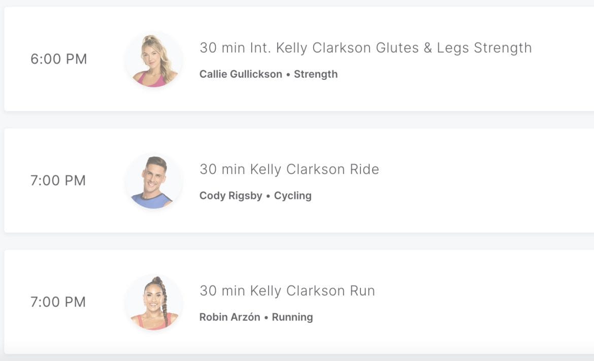 Kelly Clarkson classes on studio booking site.