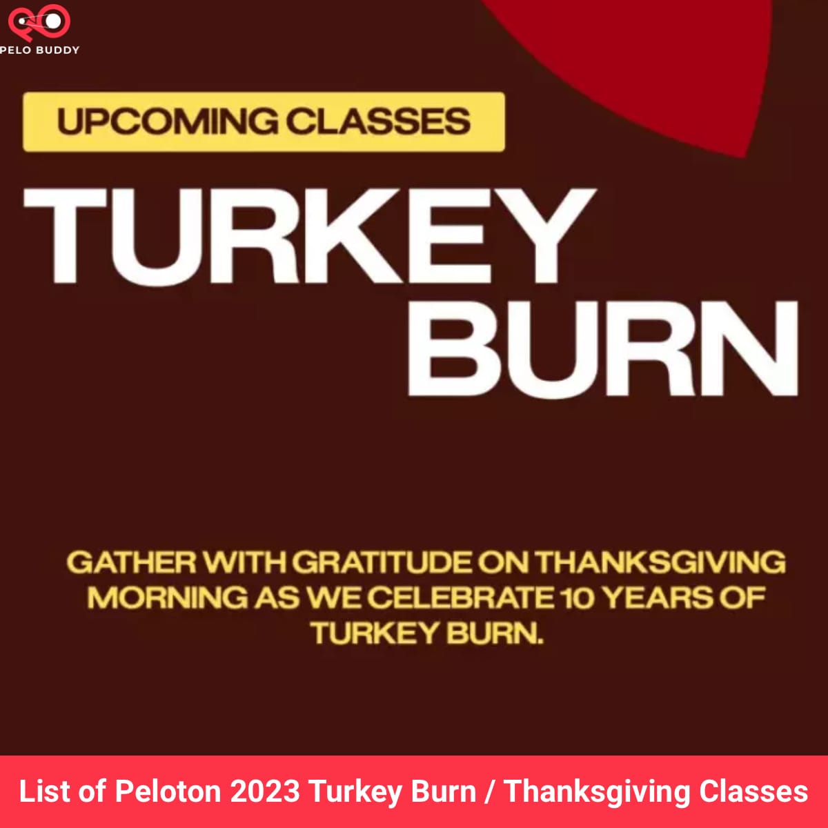 List of Peloton 2023 Turkey Burn Classes / Thanksgiving Classes