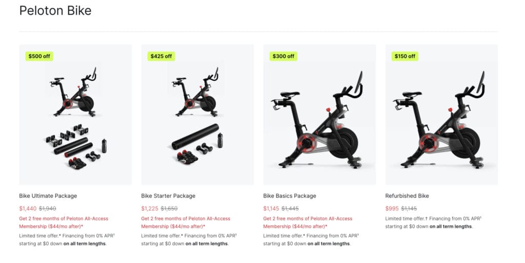 2024 Peloton's New Year sales on the Peloton Bike in the US.