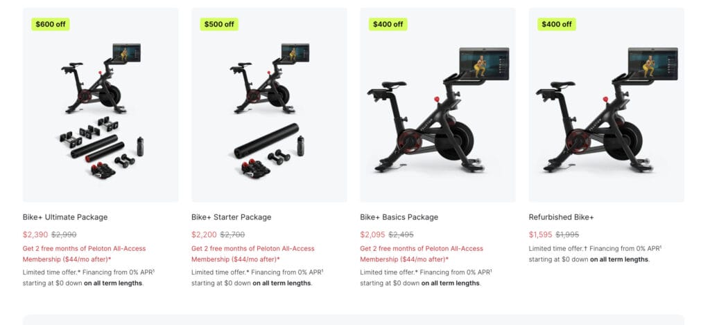2024 Peloton's New Year sales on the Peloton Bike+ in the US.