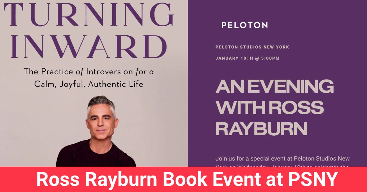 Ross Rayburn Book Event at Peloton Studios New York (PSNY) for his upcoming  book Turning Inward - Peloton Buddy