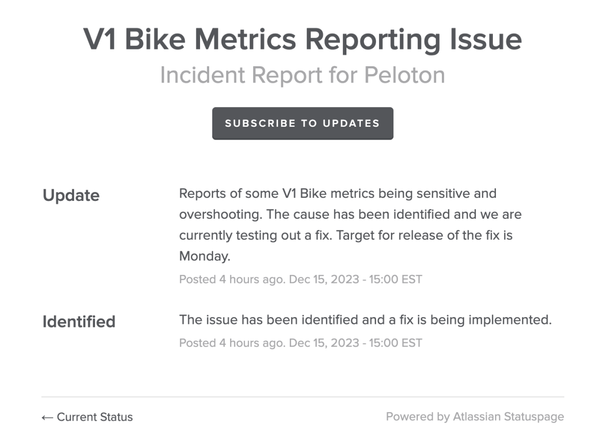 Peloton incident report for Bike resistance issue.