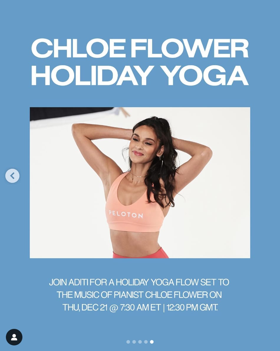@PelotonStudios Anunciaremos Chloe Flower Class en nuestra publicación de Instagram. Crédito de la imagen: Peloton Social Media.