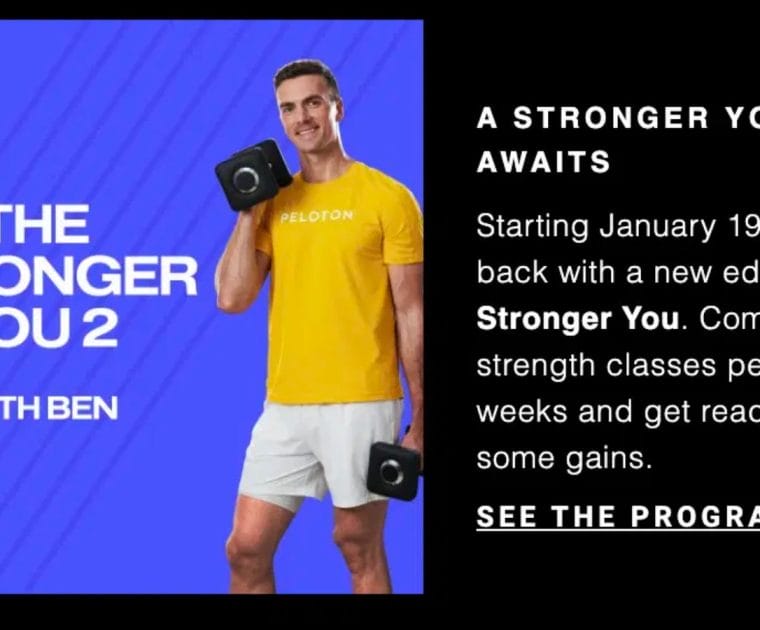 The Stronger You 2 Peloton strength training program with Ben Alldis comes out next week.
