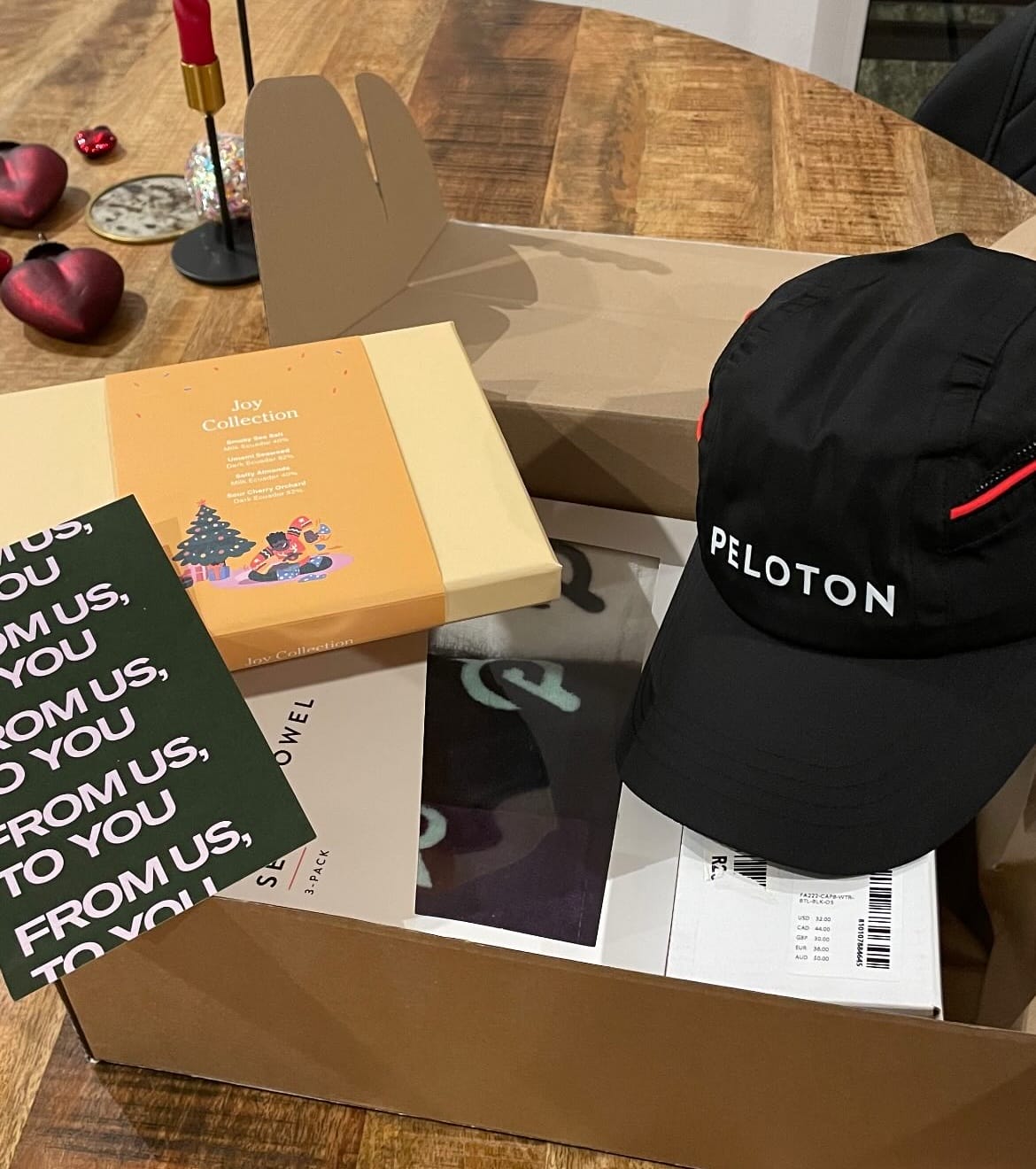 Peloton gift package sent to Germany.