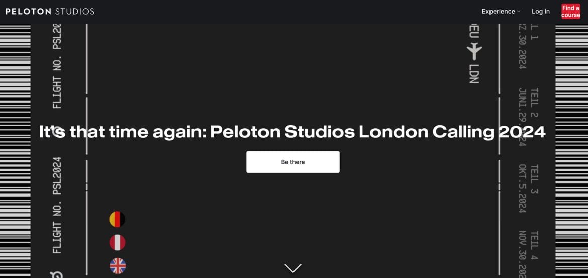 Peloton London Calling 2024 website.