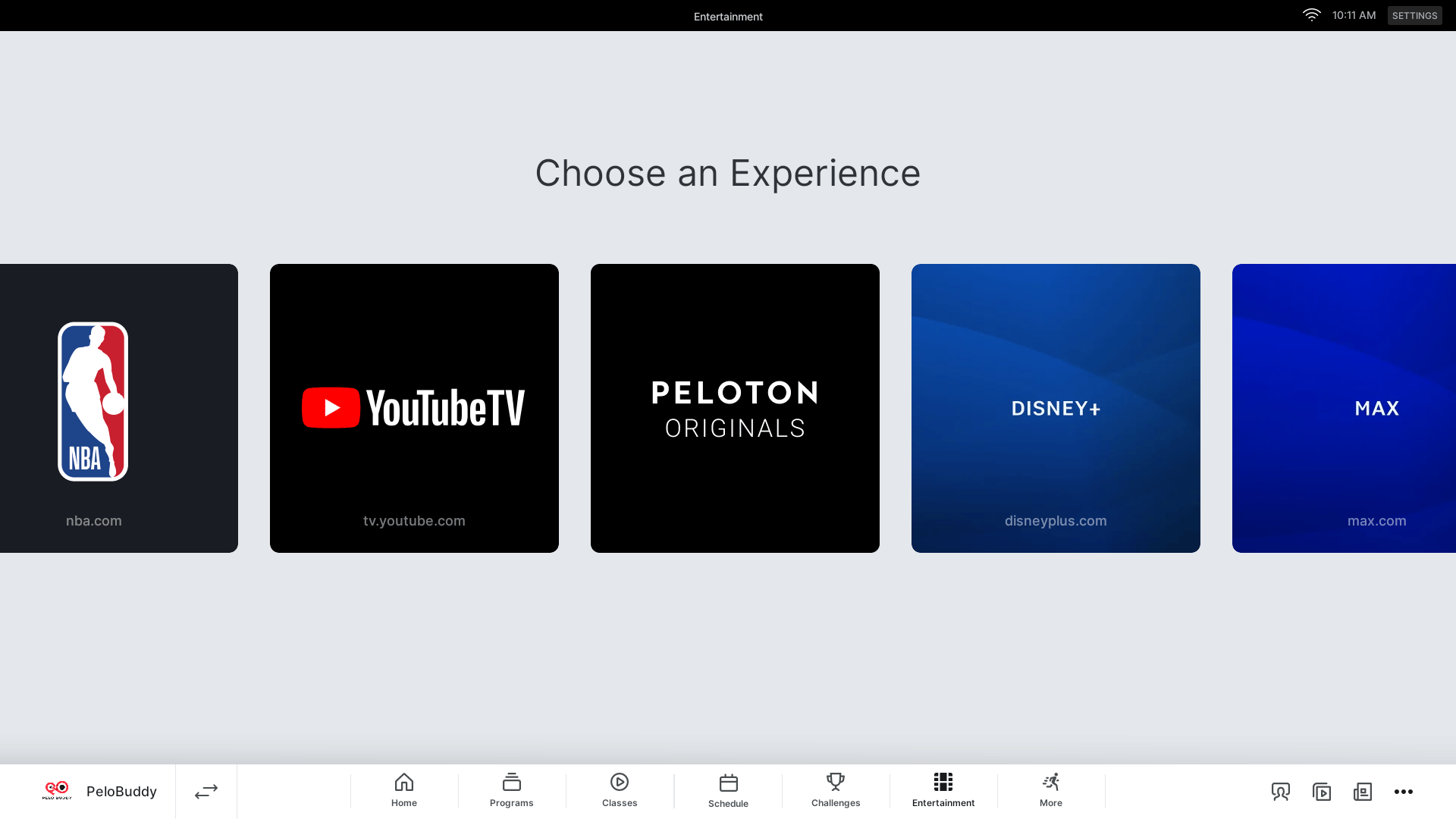 New "Peloton Originals" section of Peloton Entertainment.