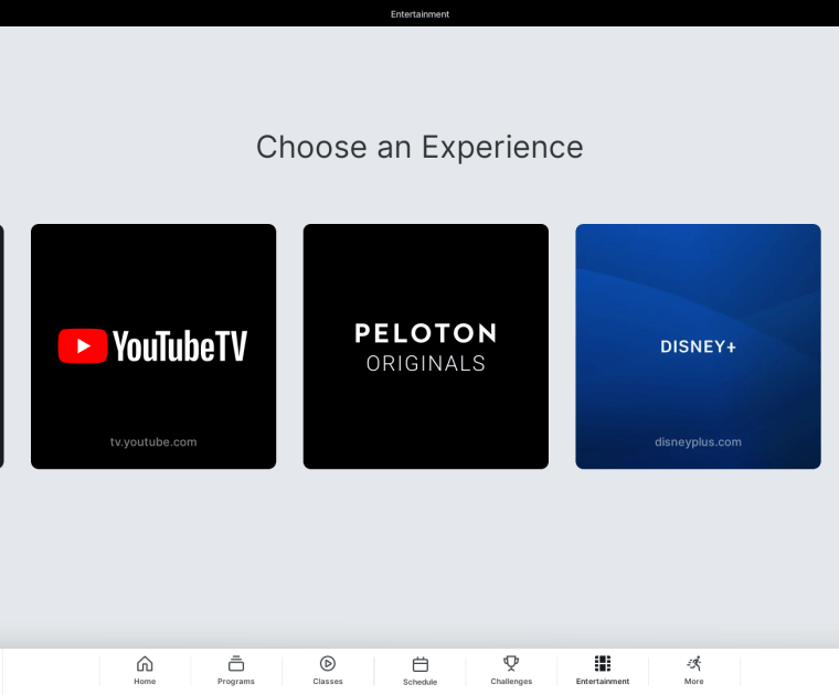 New "Peloton Originals" section of Peloton Entertainment.