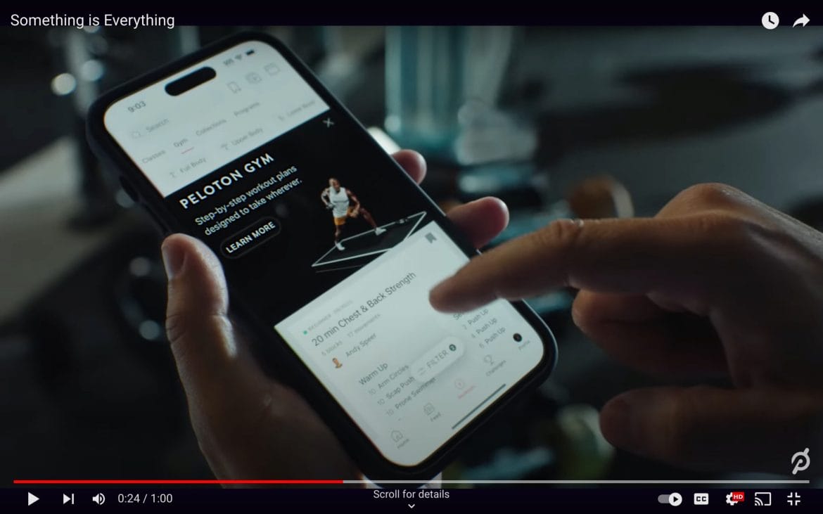 Peloton's "Something is Everything" ad.