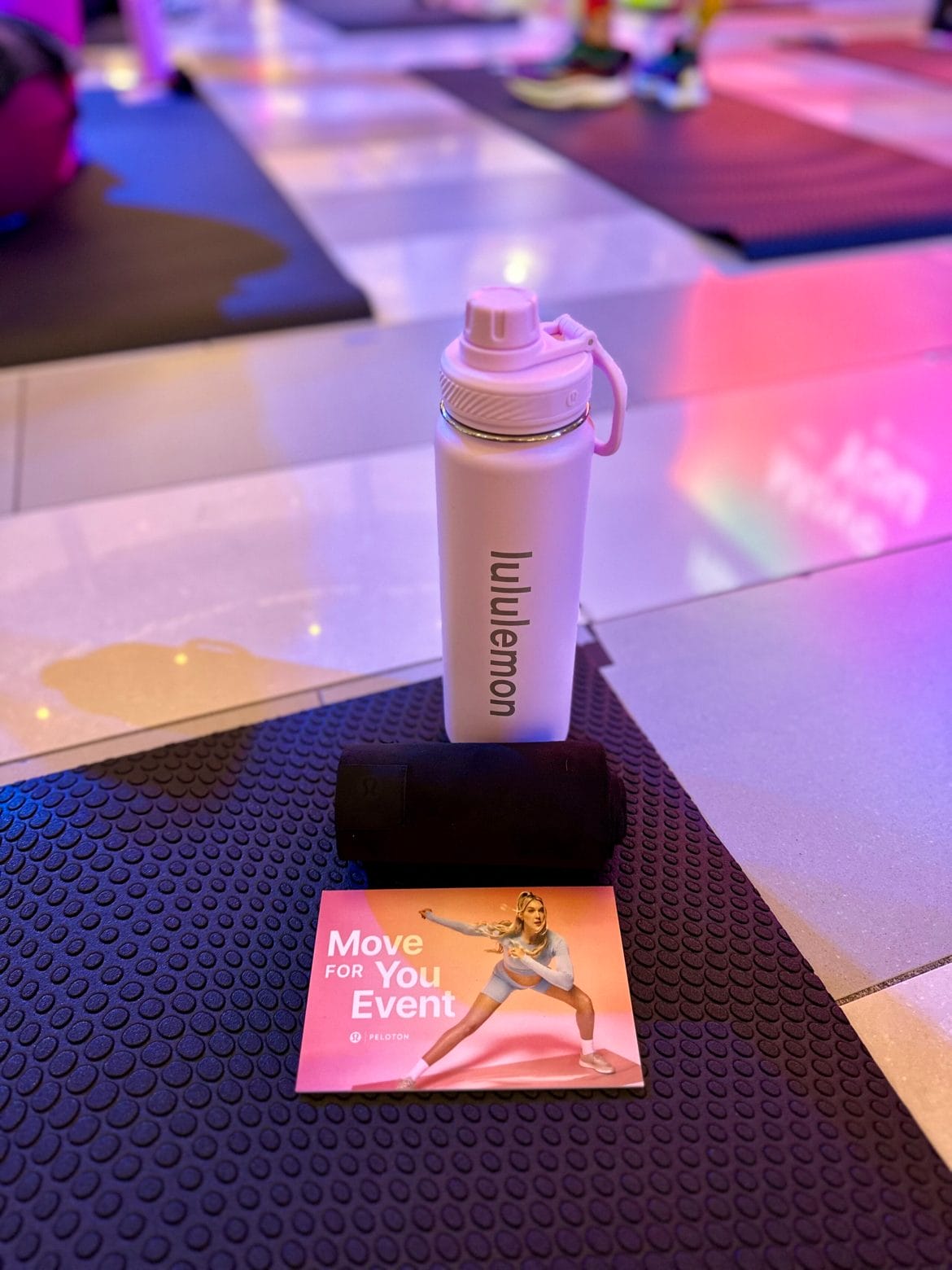 Gifts for attendees at Peloton's Move for You Mall of America classes. Image credit @shantastic.life.